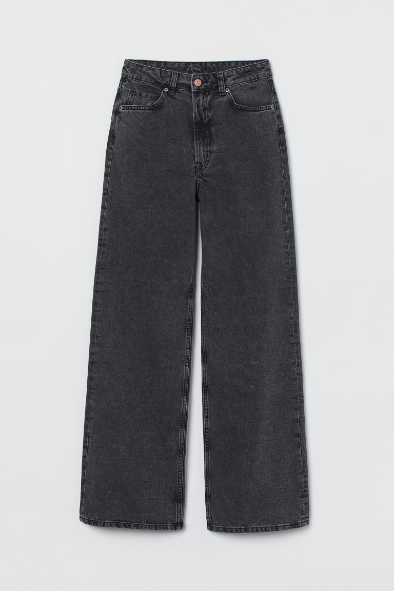 Charcoal Wide Leg Denim