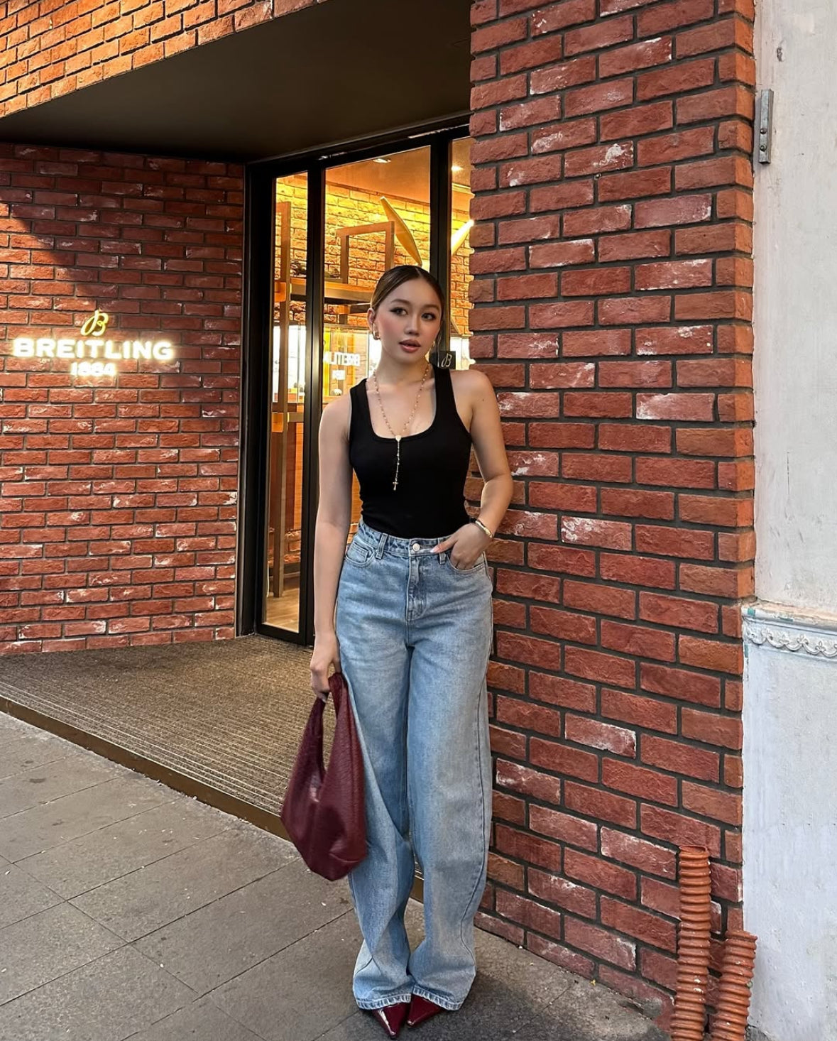 Mid Blue Straight Jeans