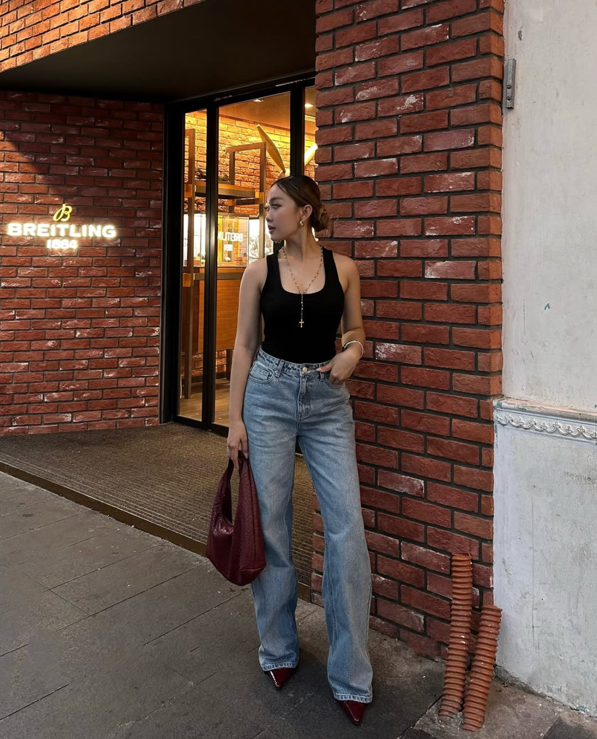 Mid Blue Straight Jeans
