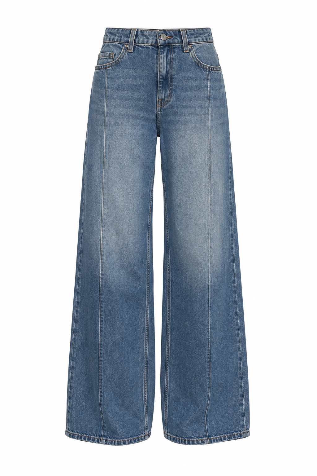 Panel Straight-wide leg Denim