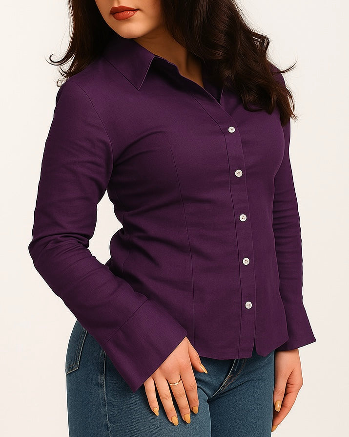 Stella deep purple fitted Shirt (with drawstrings)
