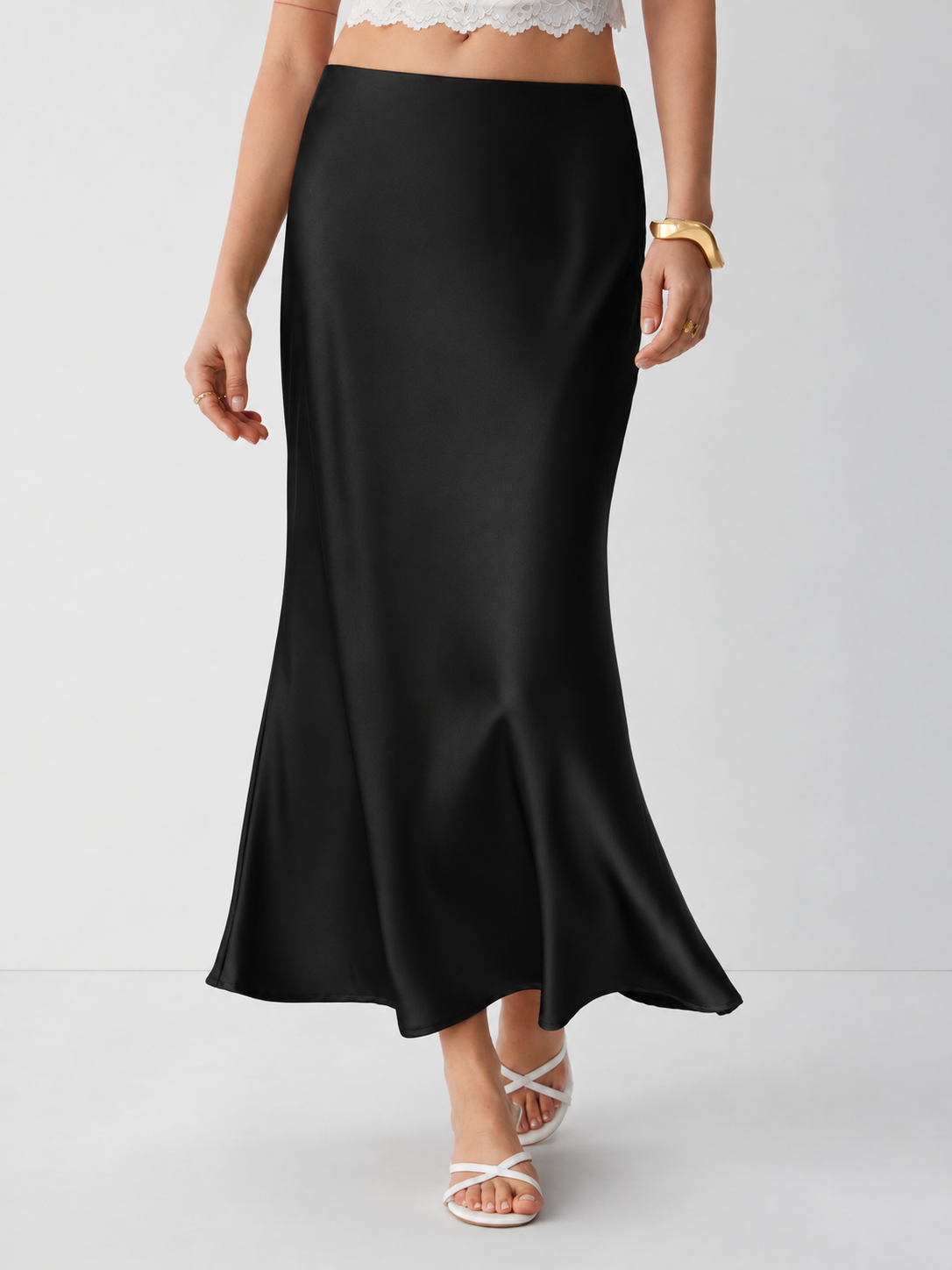 Stella Satin Bias maxi skirt