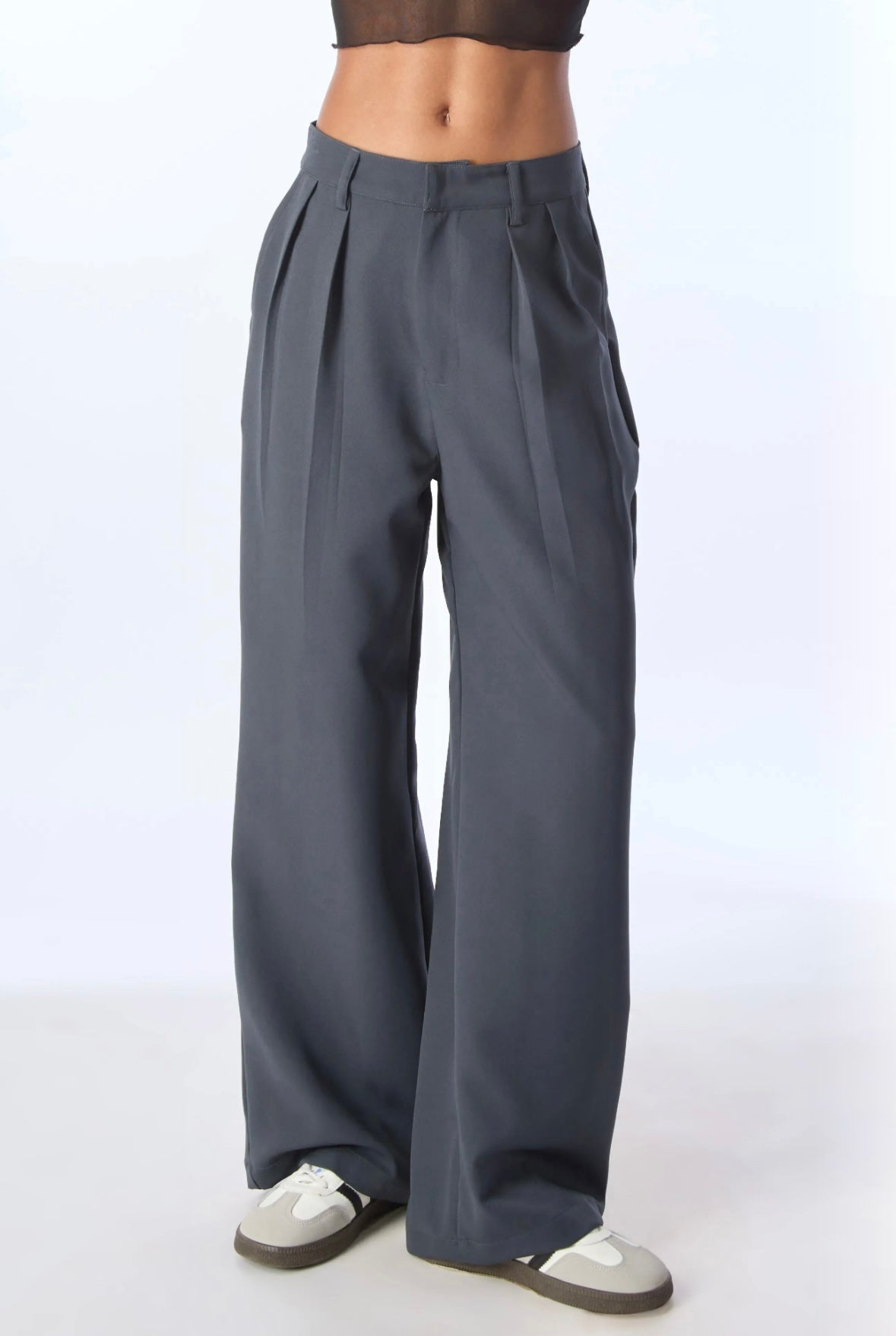 Steel Grey Tailored Pants