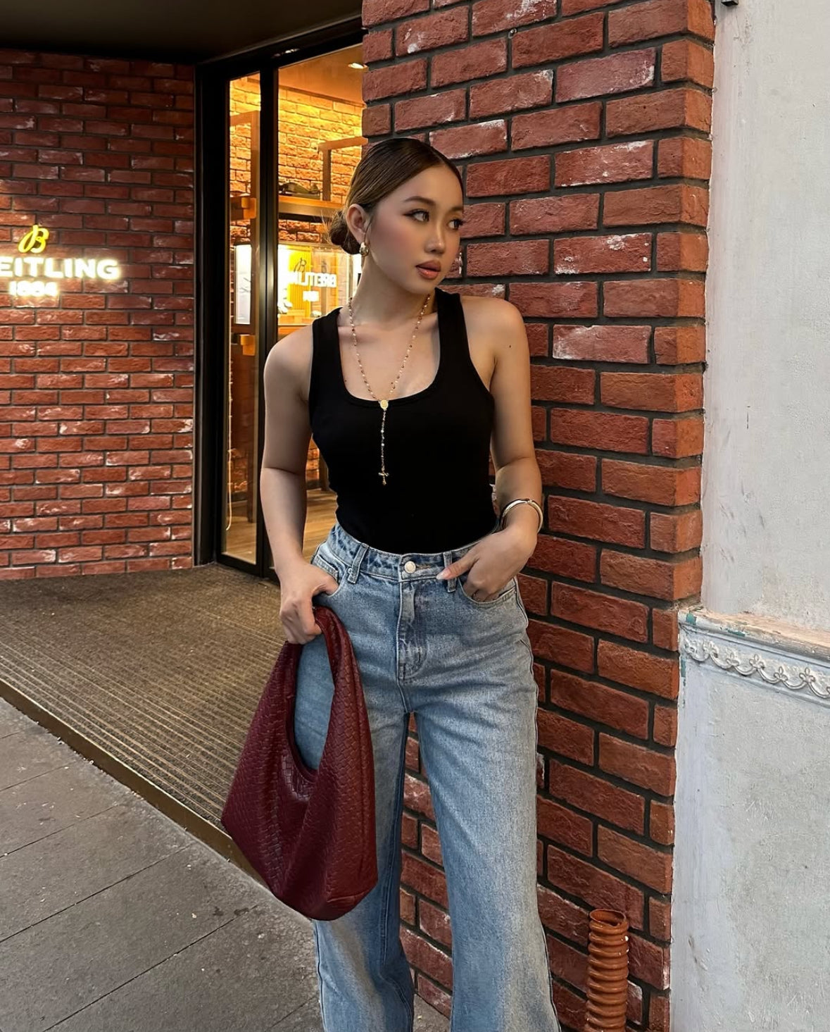 Mid Blue Straight Jeans