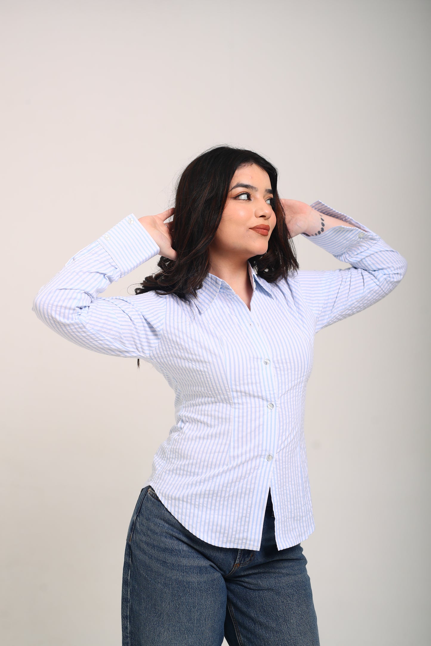 Sky Striped fitted Shirt