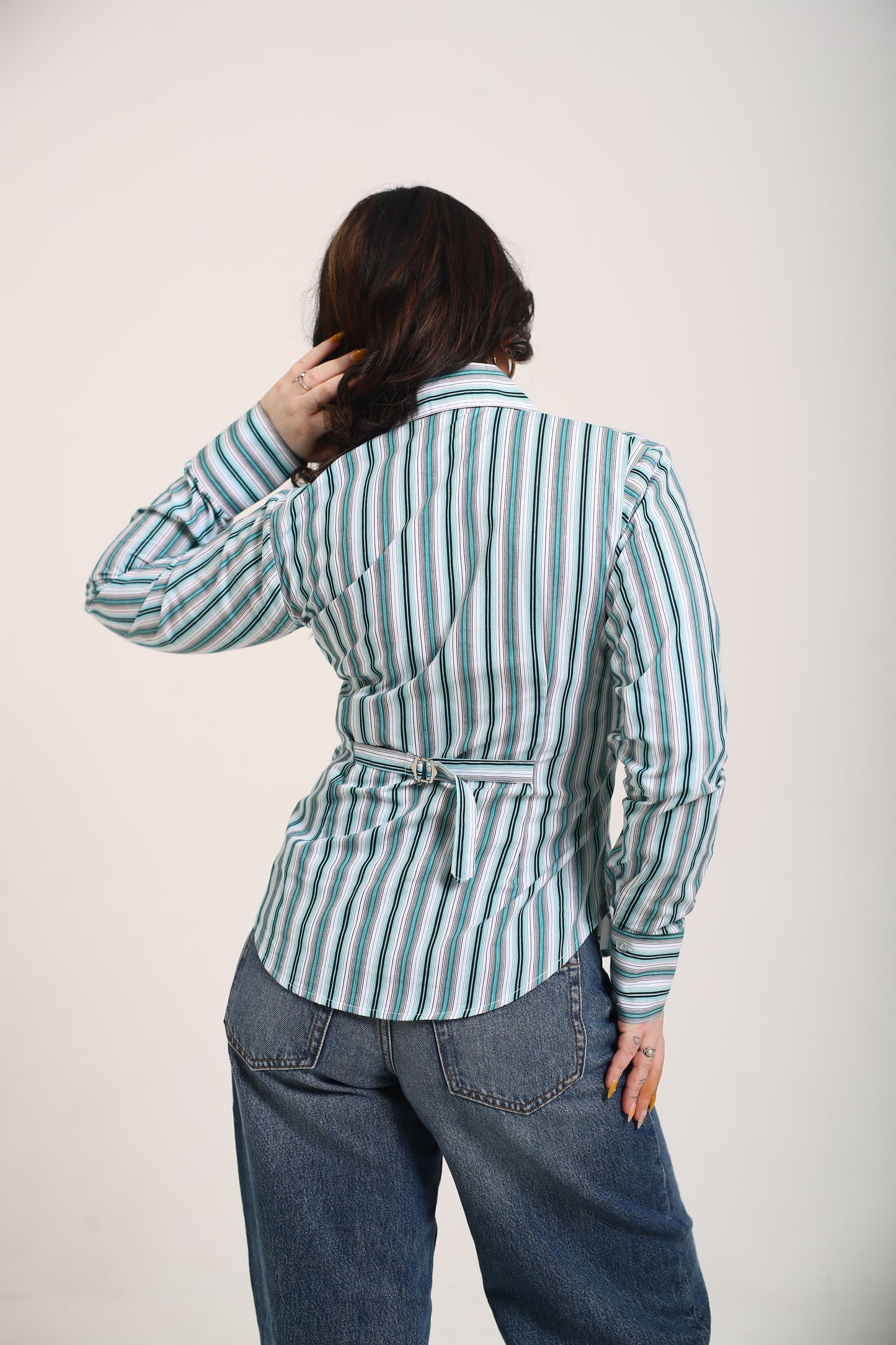 Aqua stripes fitted Shirt