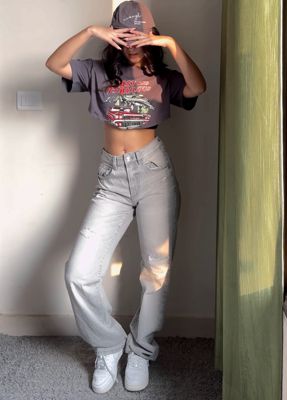 Smokey Distressed Straight Jeans