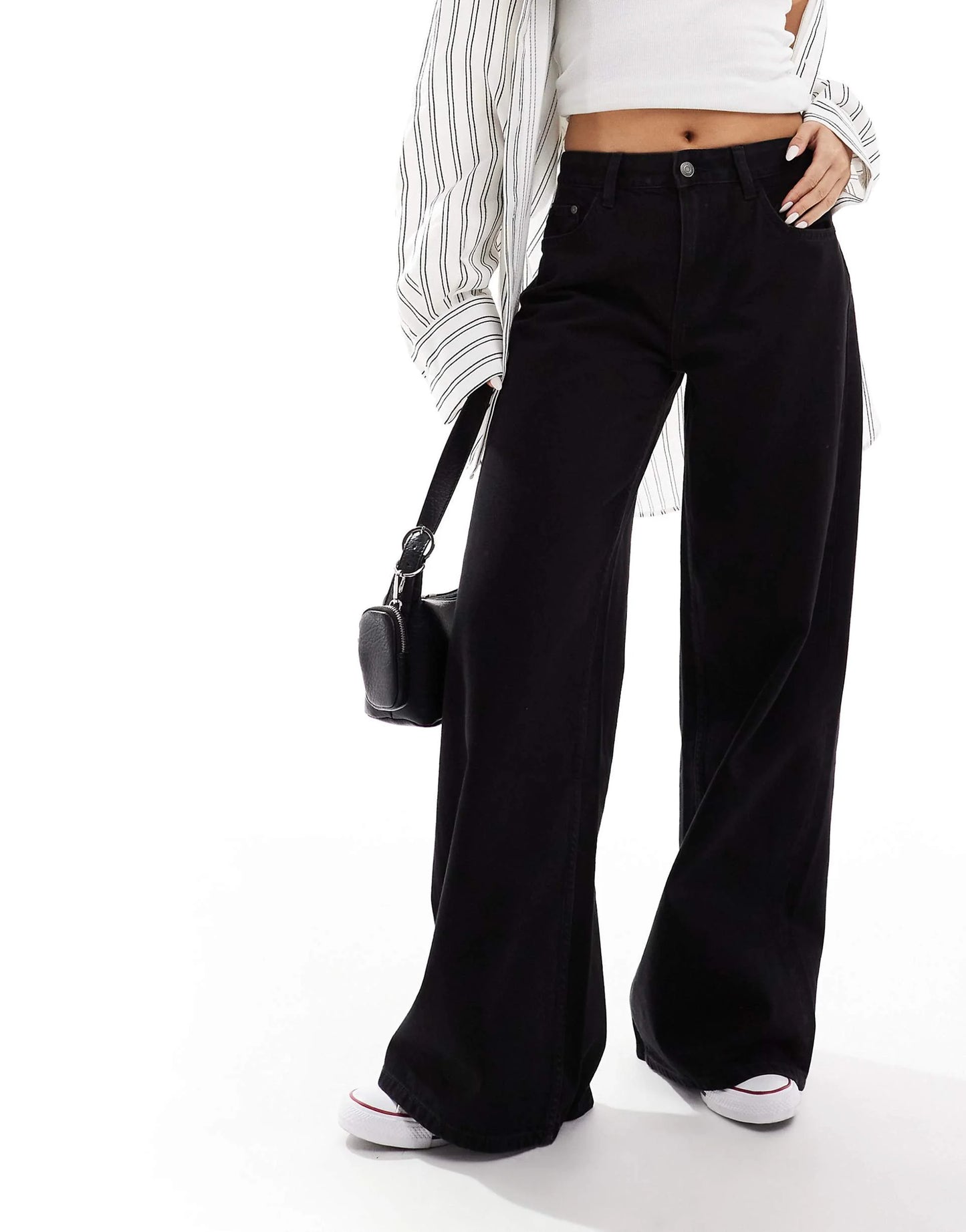 Jet Black Wide Leg Denim
