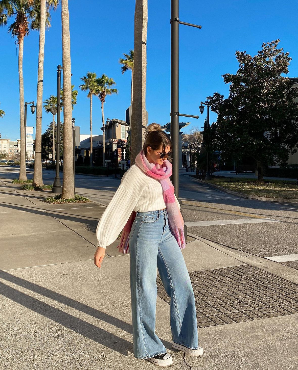 Basic Blue Wide Leg Jeans