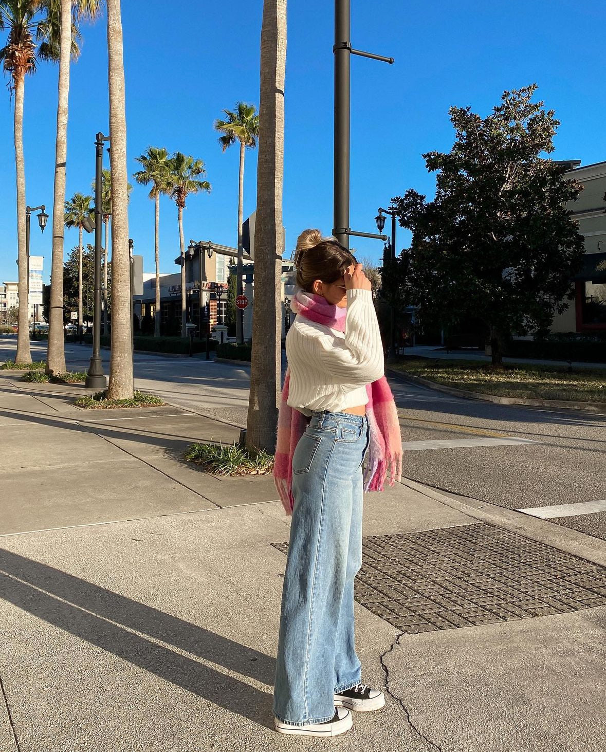 Basic Blue Wide Leg Jeans