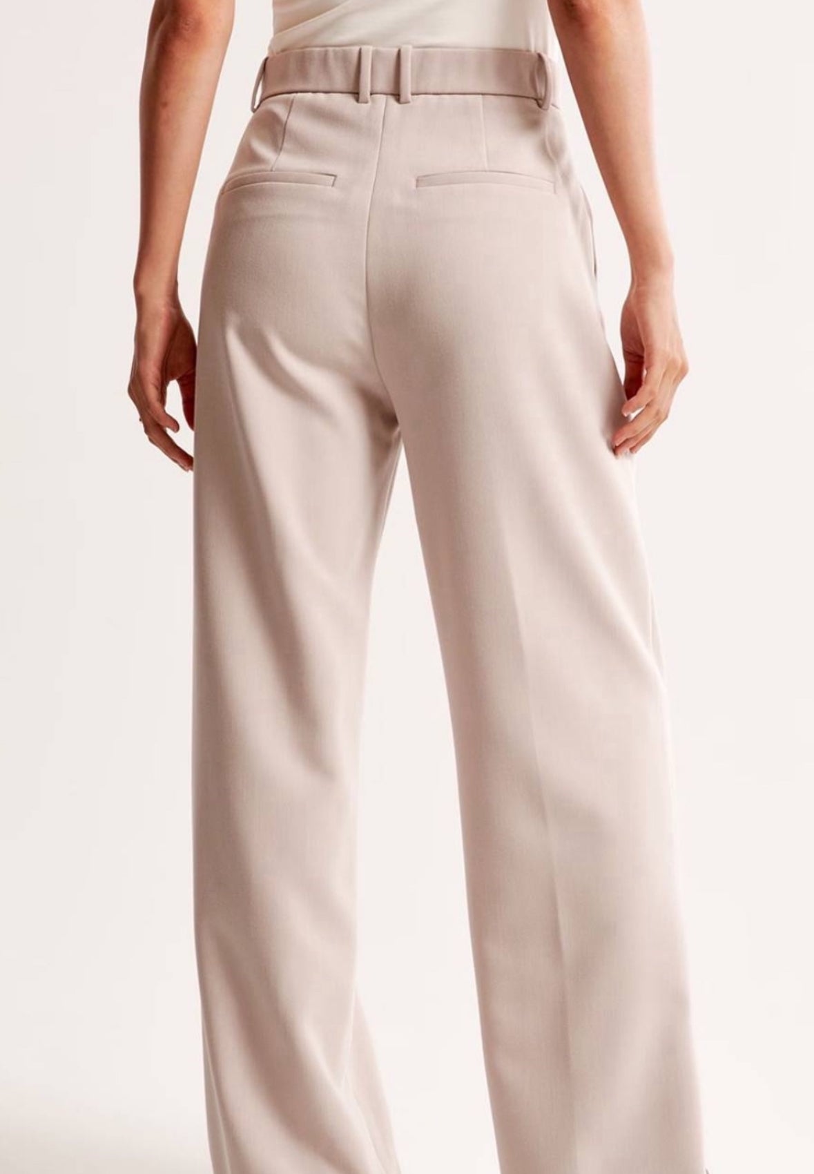 Light Beige Side Hook Trousers