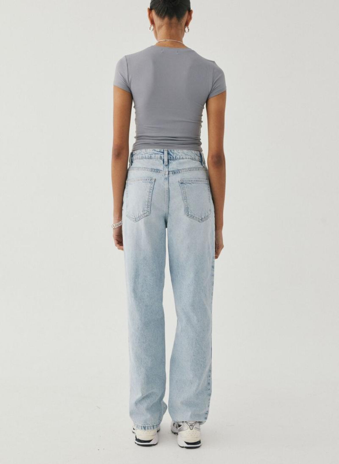 Sea blue Ripped Straight Denim