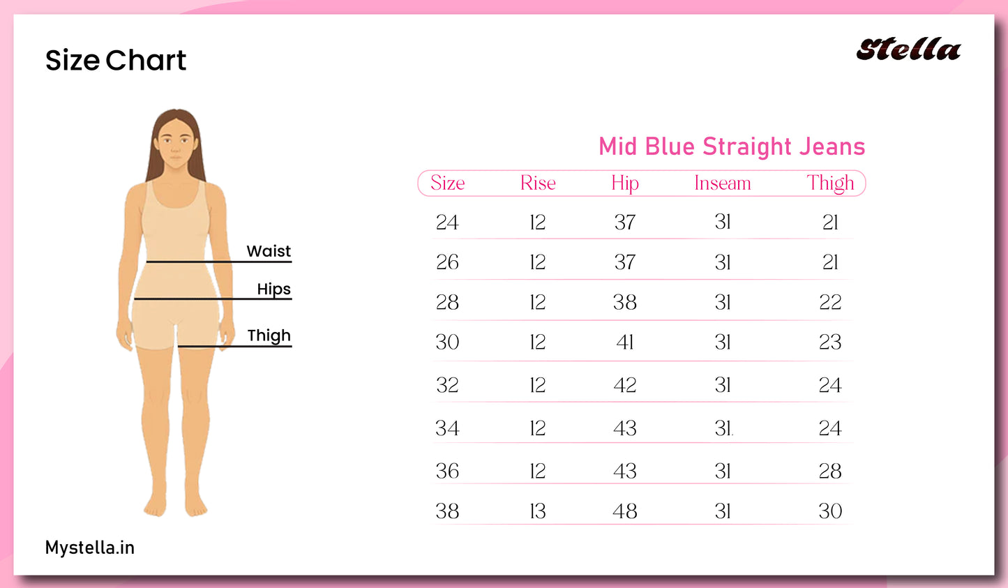 Mid Blue Straight Jeans