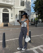 Steel Grey Tailored Pants