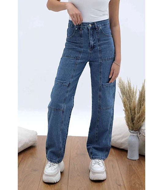 Secret Pocket Straight Denim