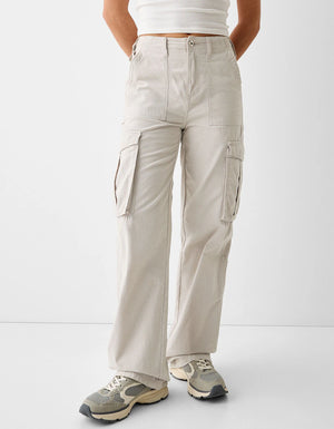 Off White Cargo Pants (Adjustable belt )