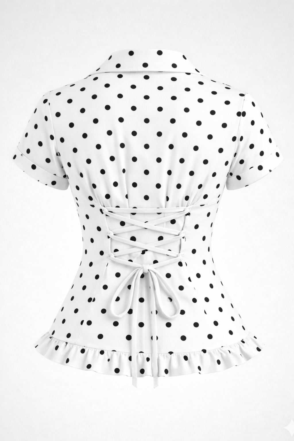 Polka dot ruffle shirt
