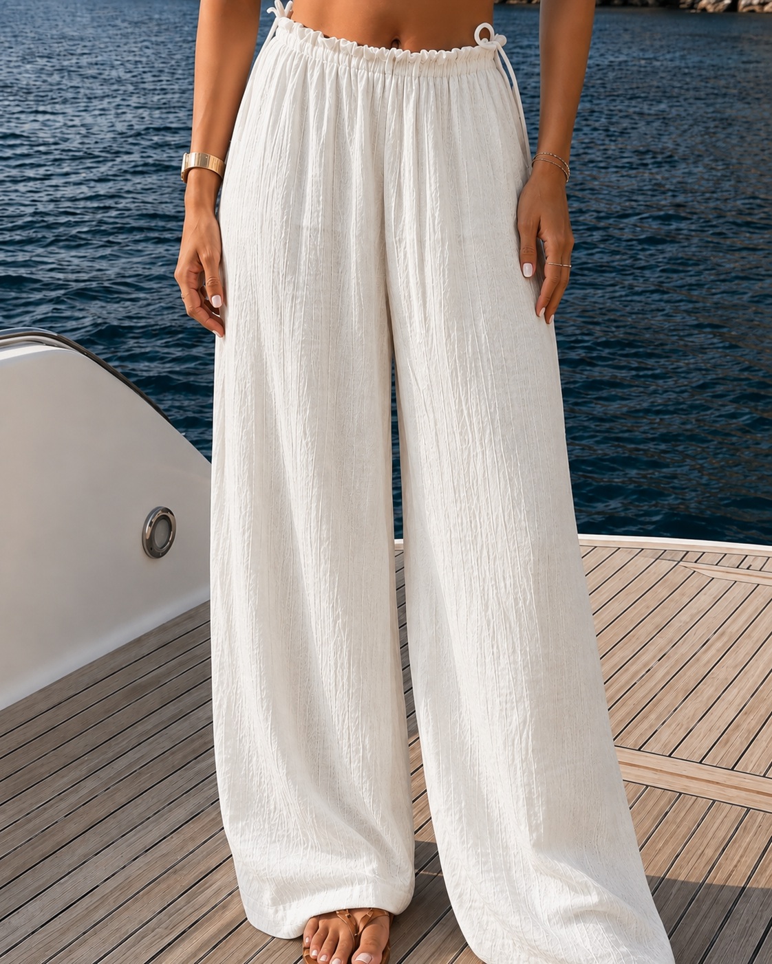 Crushed super flowy pants - Off White