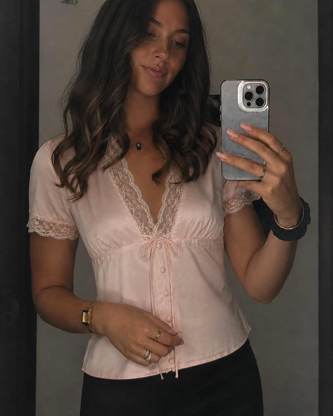 Satin Babygirl Top - Baby Pink