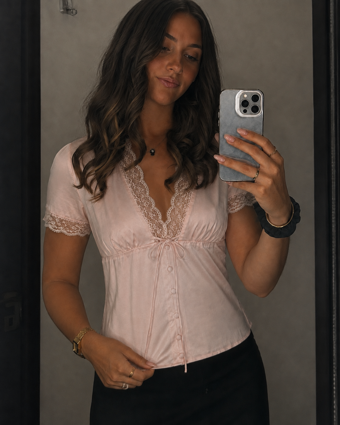 Satin Babygirl Top - Baby Pink