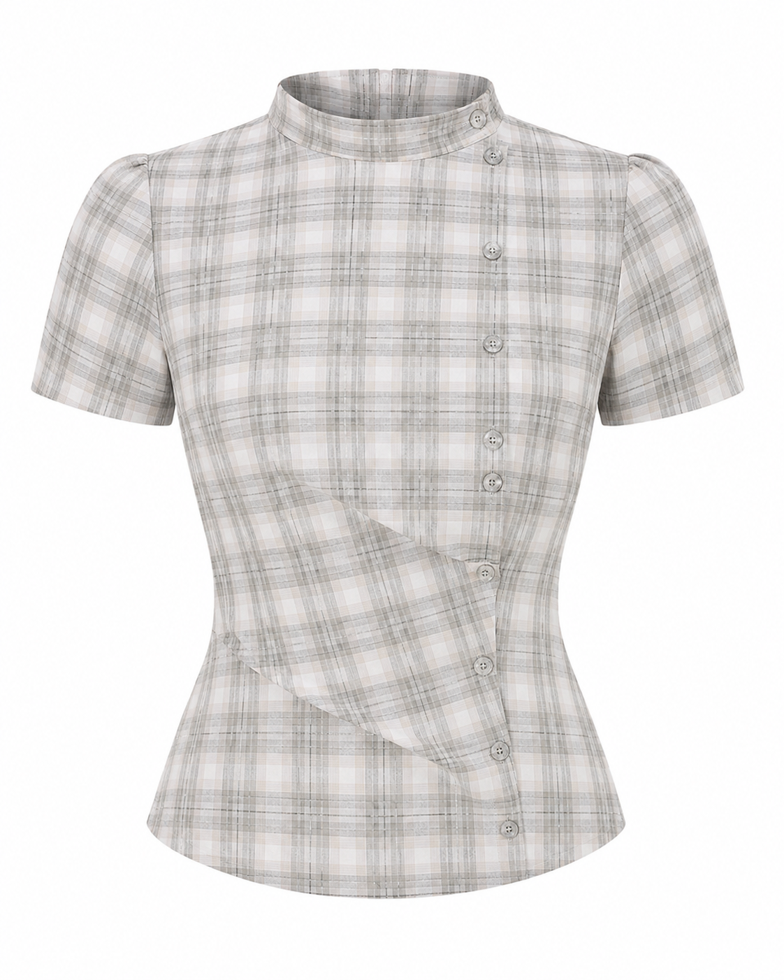 Wrap Plaid Shirt - Grey checks