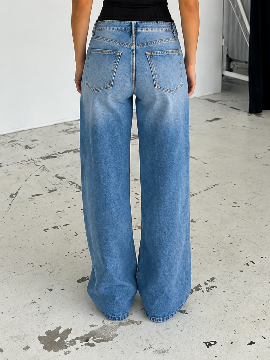 Dark Blue Distressed Denim