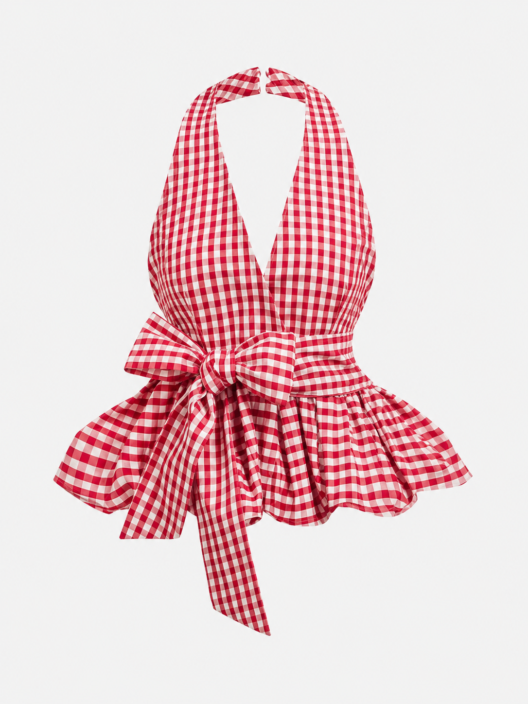 Cherry Halter Bow Top