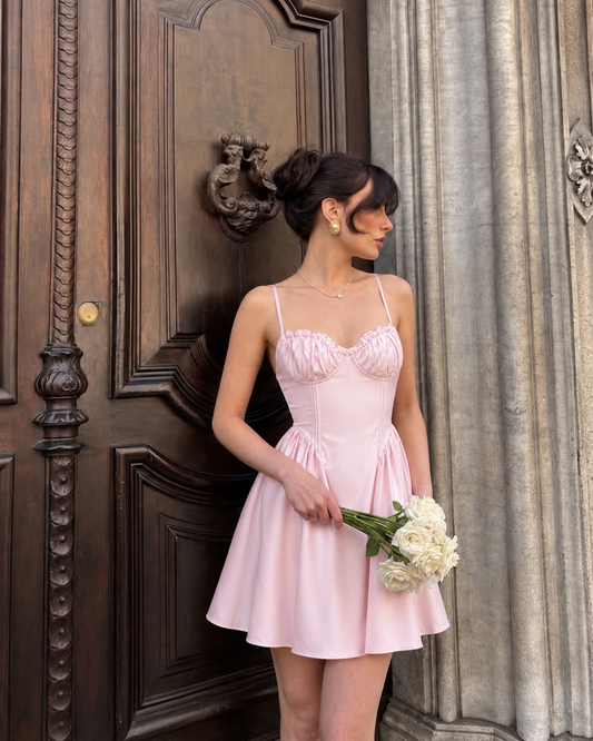 Cottage Mini Dress - Baby Pink