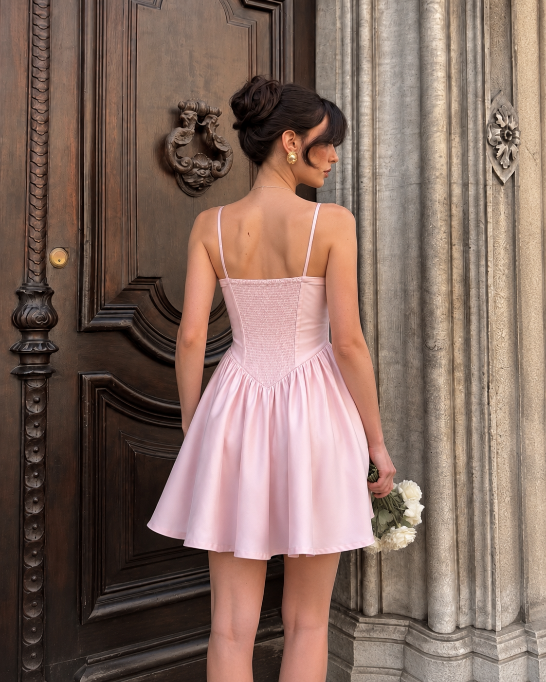 Cottage Mini Dress - Baby Pink