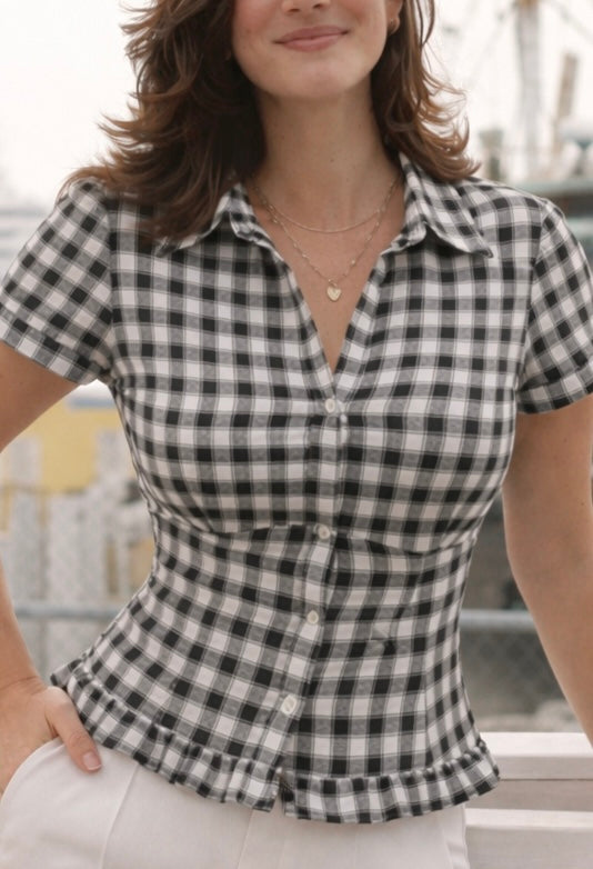 Check-mate fitted shirt
