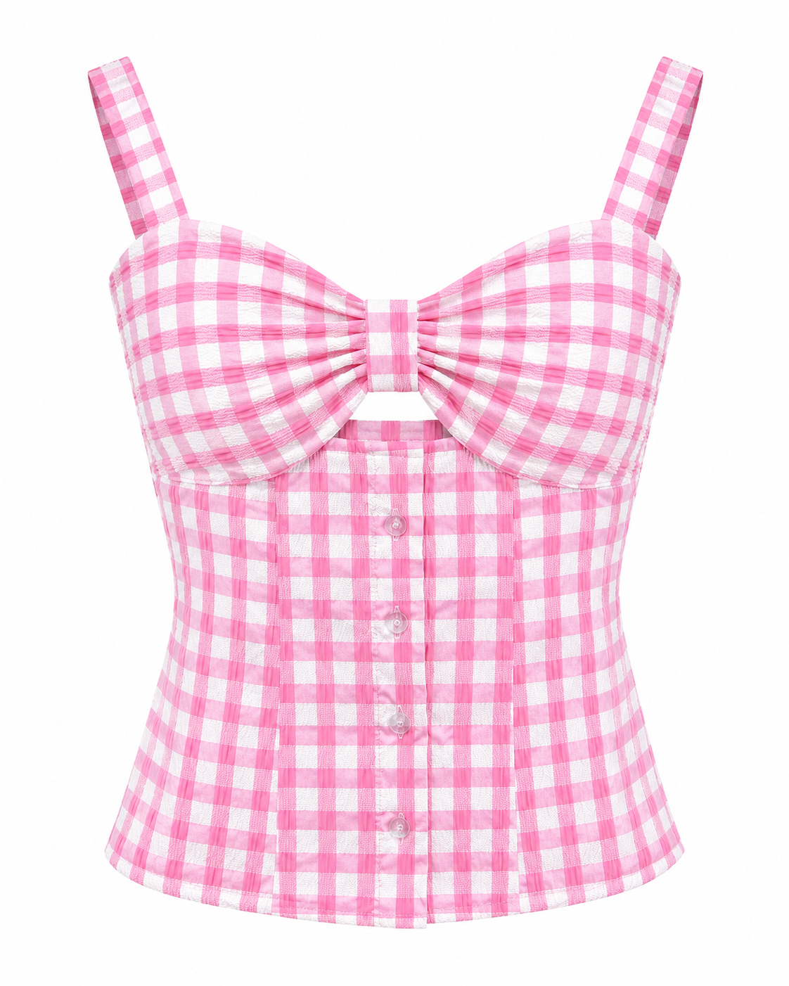 Take a Bow Top - Pink Check