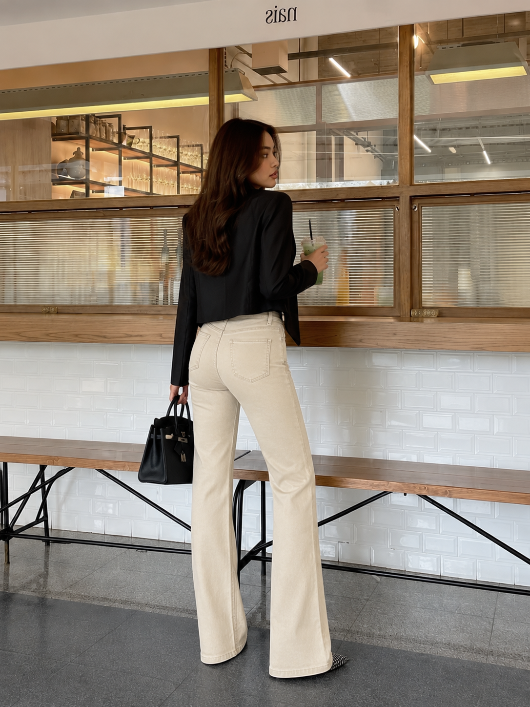 Perfect beige bootcut denim