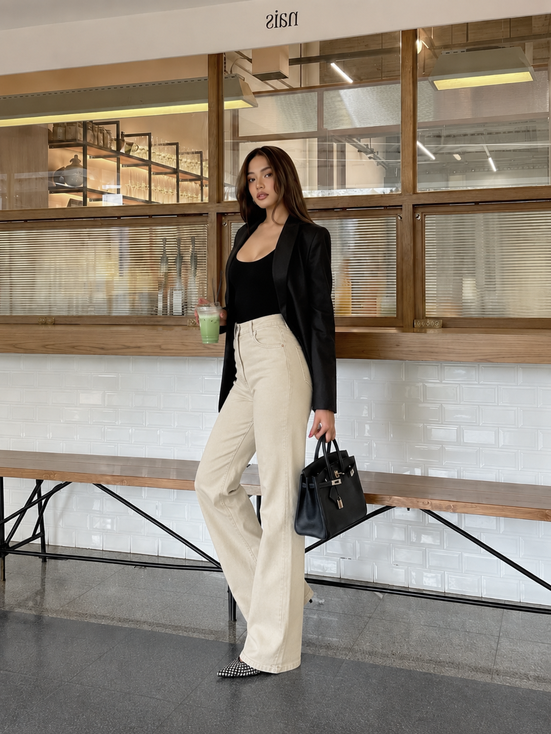 Perfect beige bootcut denim