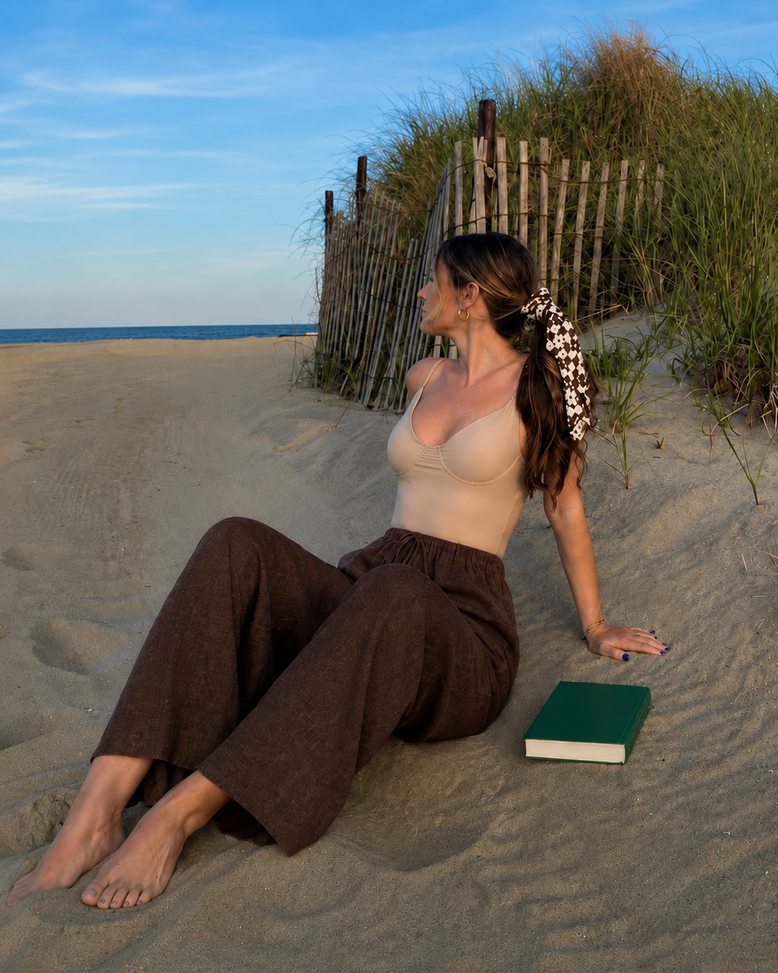 Brown Easy linen Pull On pants