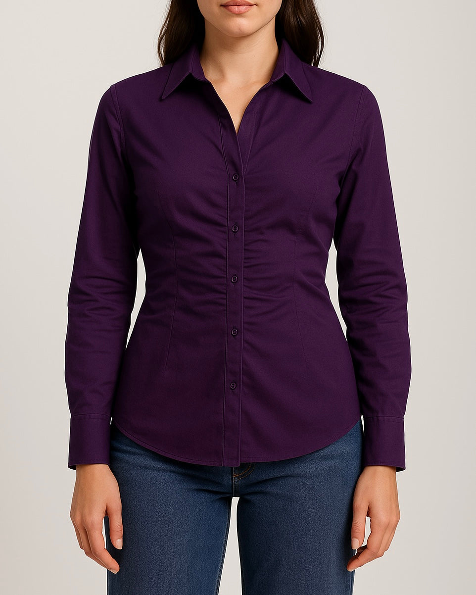 Stella deep purple fitted Shirt (with drawstrings)