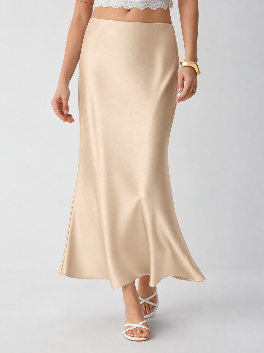 Stella Satin Bias maxi skirt