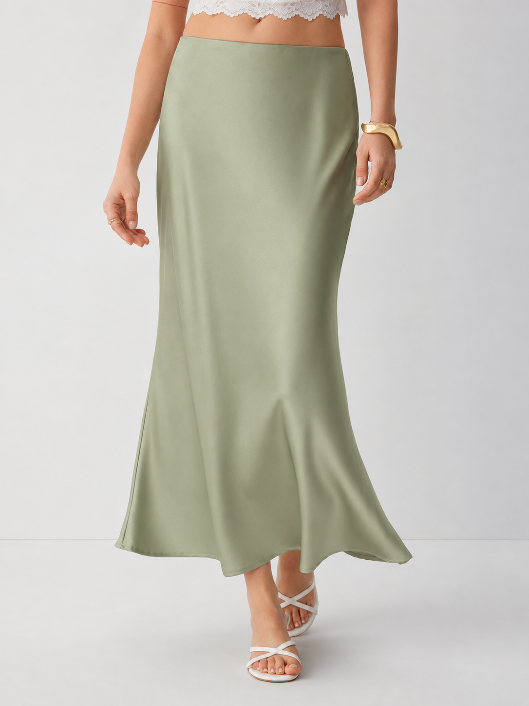 Stella Satin Bias maxi skirt