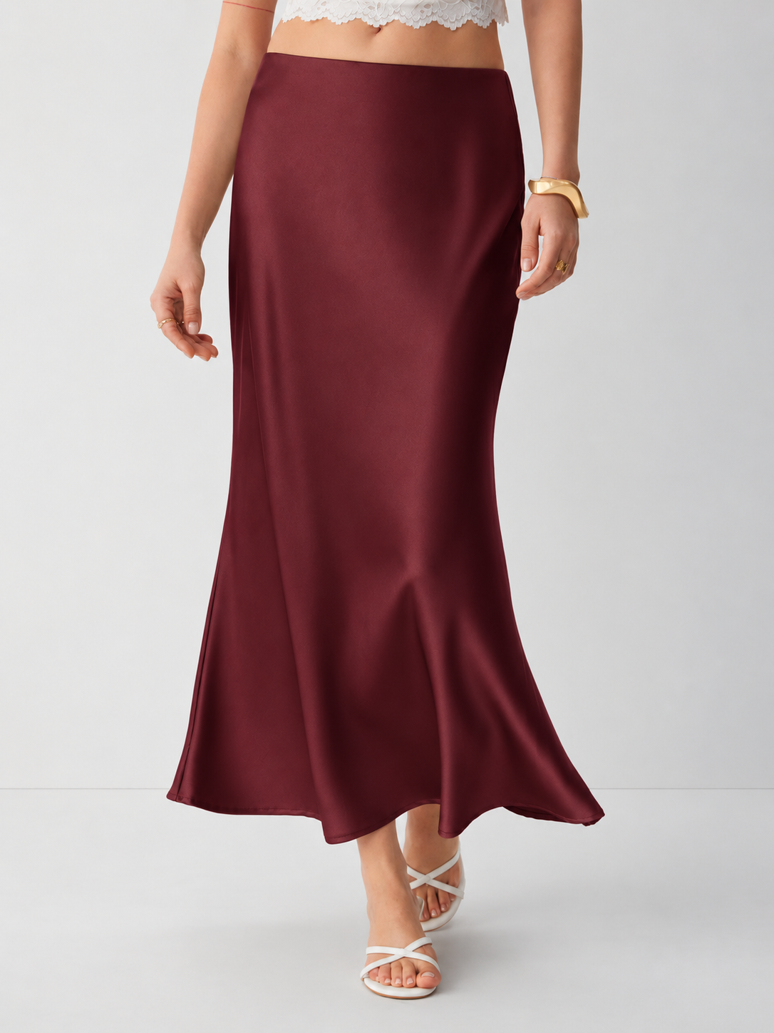 Stella Satin Bias maxi skirt