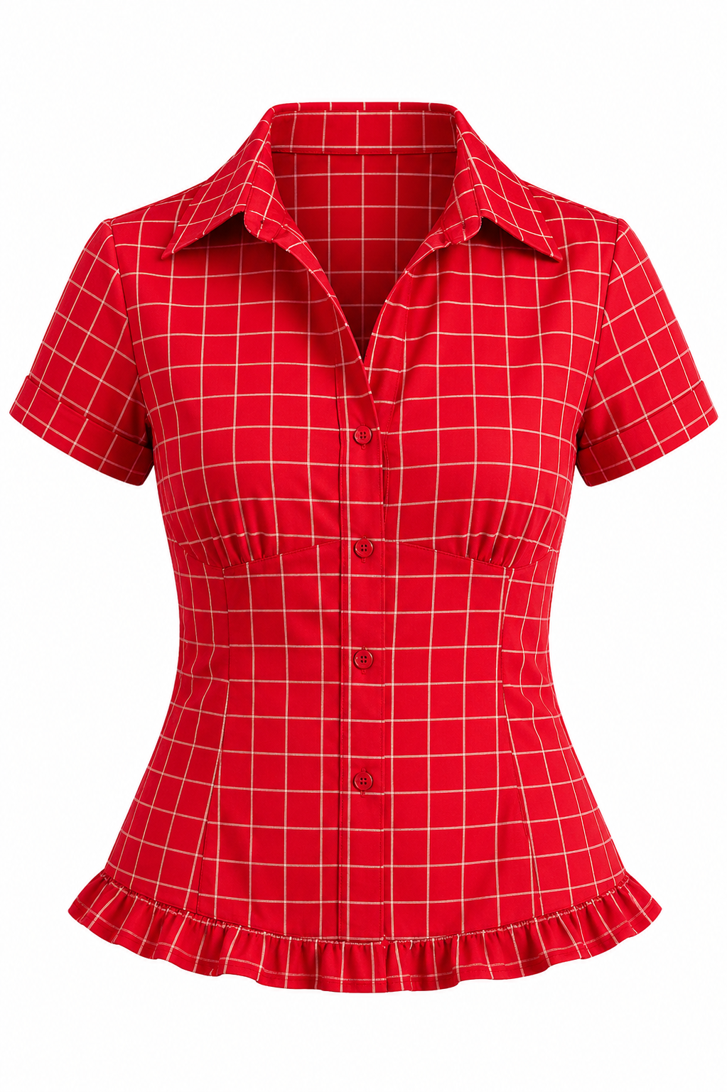 Cherry Red ruffle shirt