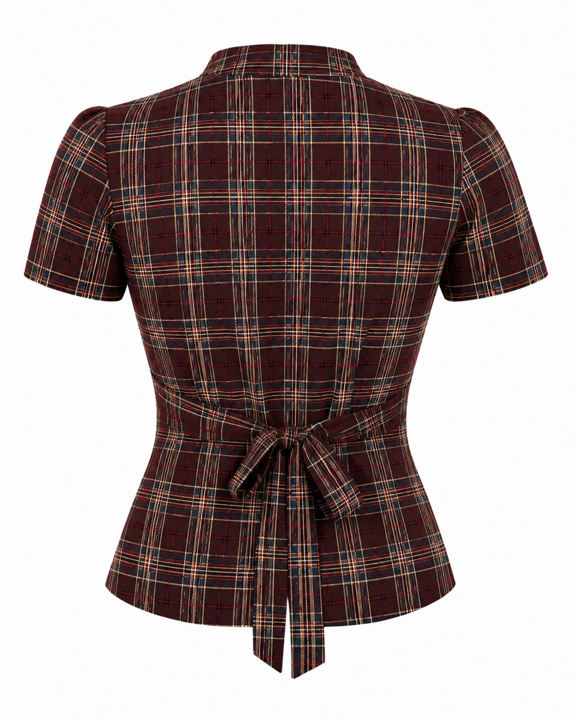 Wrap Plaid Shirt - Crimson Red