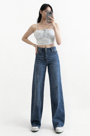 Dark Blue Wide Leg Denim