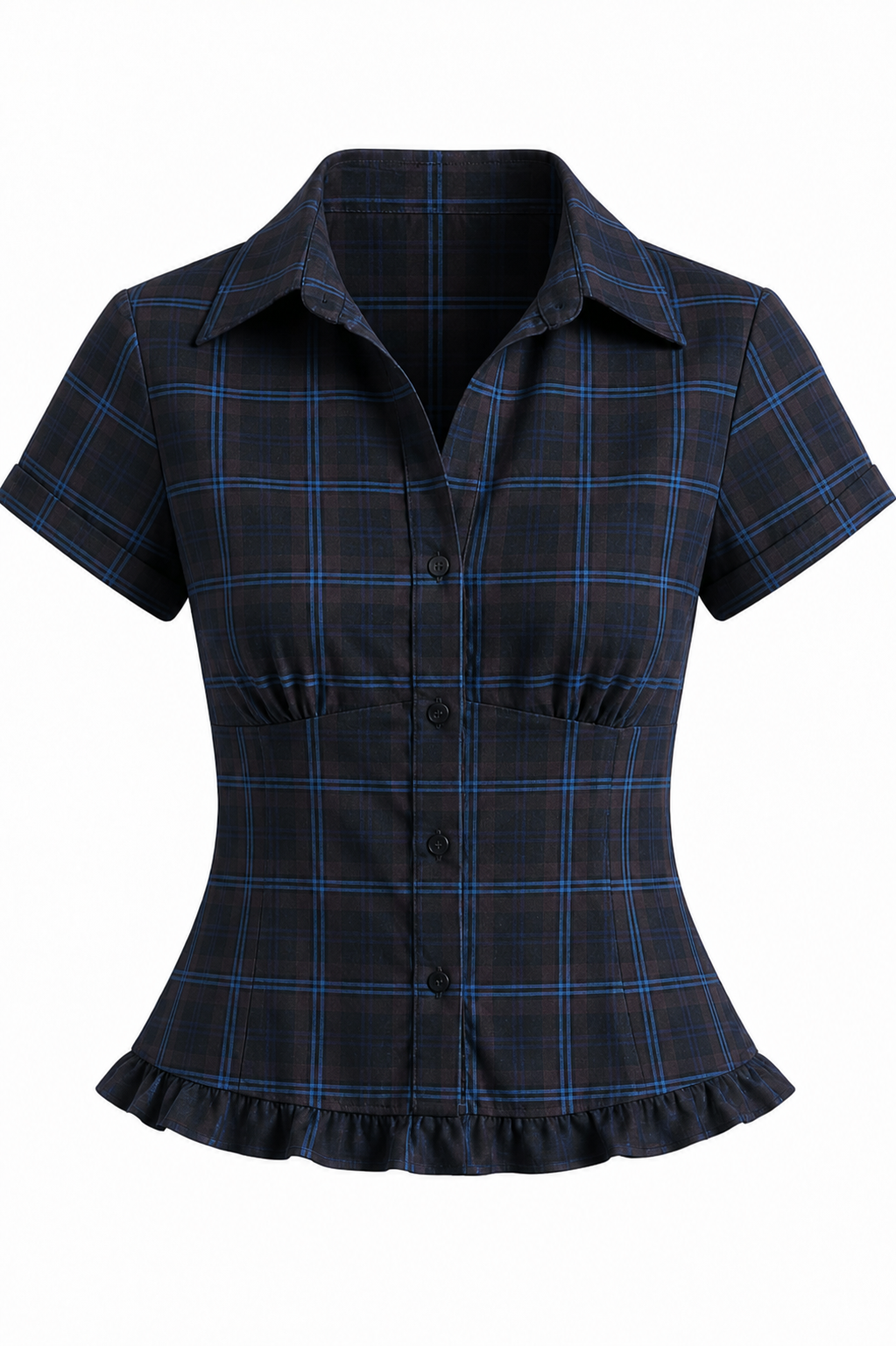 Blueberry ruffle shirt