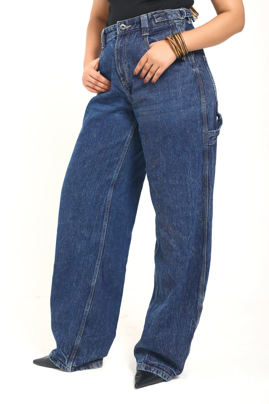 Mid Blue Adjustable waist denim