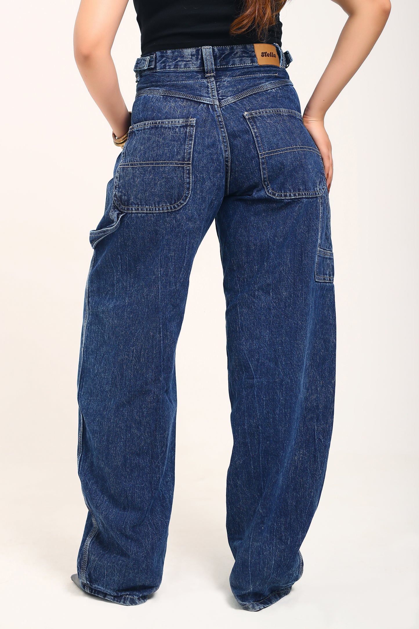 Mid Blue Adjustable waist denim