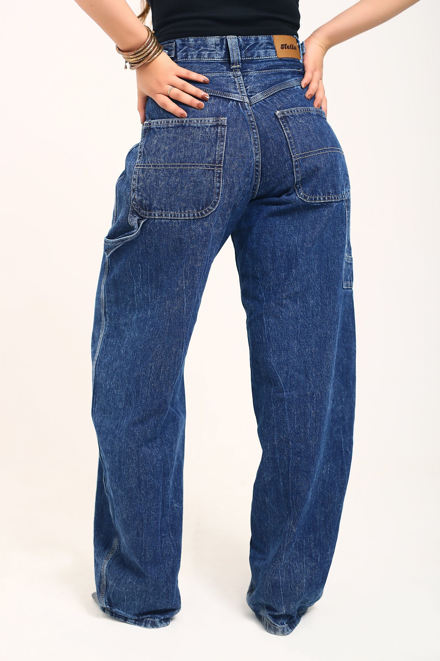 Mid Blue Adjustable waist denim
