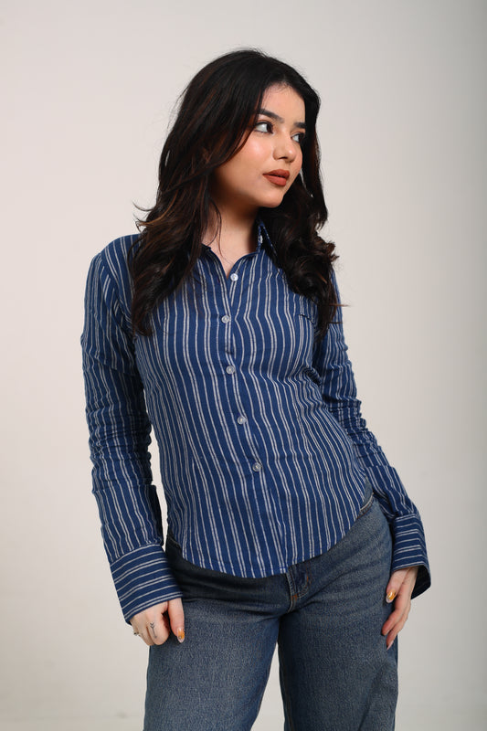 Midnight stripes fitted shirt