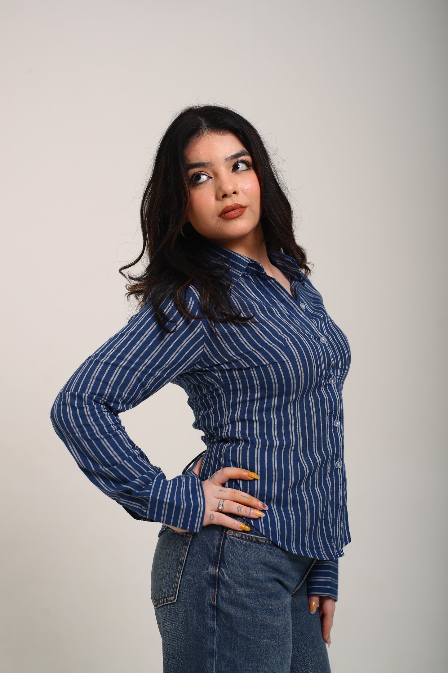 Midnight stripes fitted shirt