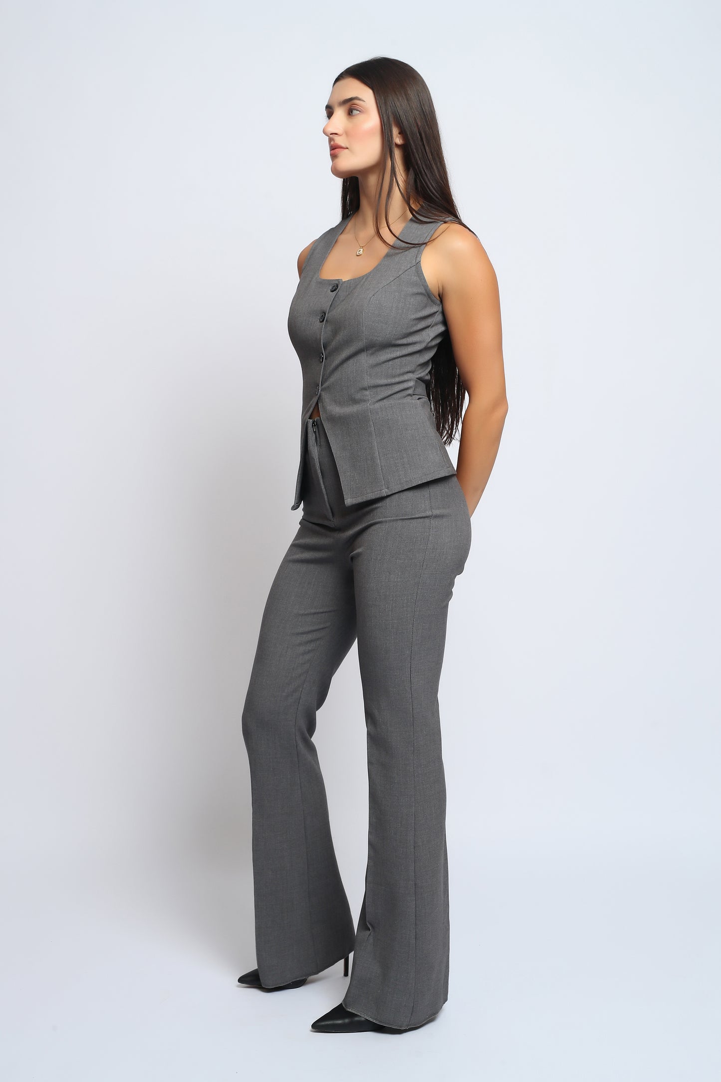 Stella grey signature set (Pants + Square neck Waistcoat)