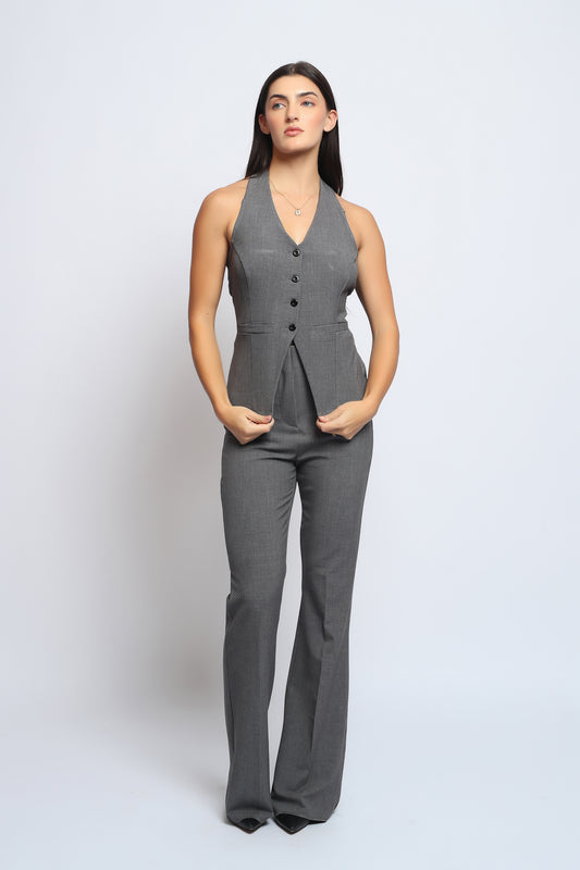 Stella grey signature set (Pants + Halter neck Waistcoat)