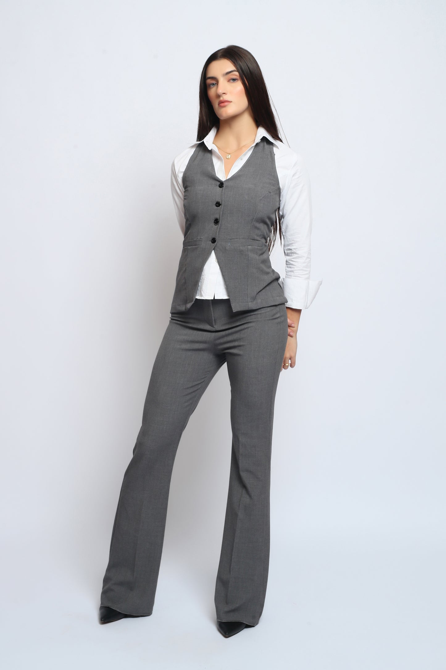 Stella grey signature set (Pants + Halter neck Waistcoat)